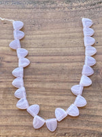 B5345   FULL Strand of Czech Glass Triangle Tab Beads “Lavender”