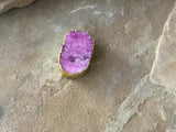 B3947  ONE (1) Electroplated Pink Druzy Quartz Bead/Pendant