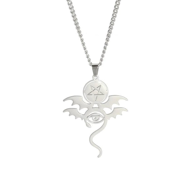 J0650  ONE (1) Silver Plated Metal Necklace “Eye”