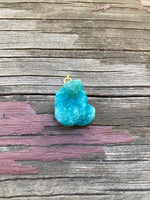 P1446   Teal Nugget Druzy Pendant