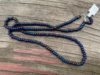 B3322  FULL Strand of Czech Glass Seed Beads “Iris/Blue”