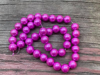 B3974  FULL Strand of Dyed MOP Shell Beads “Fuchsia”