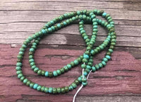 B4216   FULL Strand of Czech Glass Seed Beads “Turquoise/Travertine”