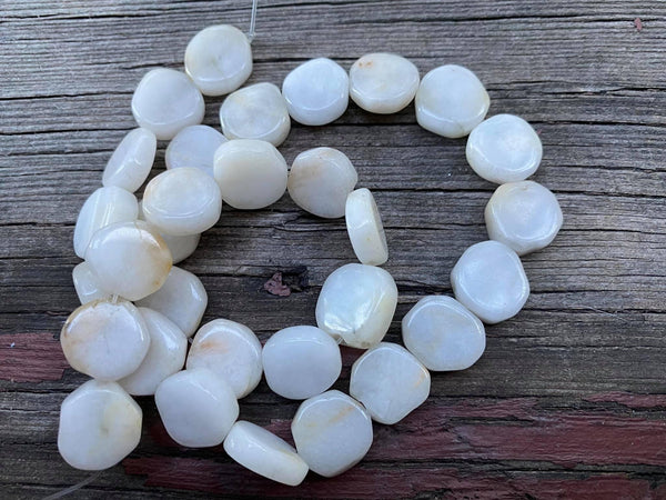 B4183  FULL Strand of Snow Quartz Beads