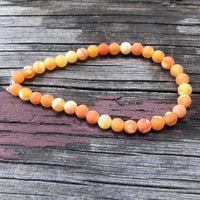 B3997  FULL Strand of Dragon Veined Orange Agate Beads