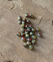 B3534  TWENTY SIX (26) Czech Glass Melon Beads “Southwest Colors”