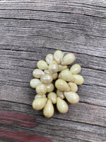 B3621  FULL Strand of Czech Glass Teardrop Beads “Cream”