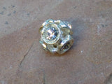 B1034  Modern Silver Rhinestoned Focal Bead “Clear Rhinestone”