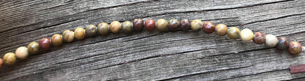 B1315  FULL Strand of Picture Jasper Beads