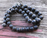 B2127  FULL Strand (16") Vintage Black Coconut Beads