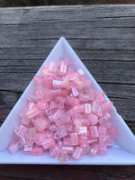 B2313   ONE HUNDRED (100) Pink Glass Tube Beads