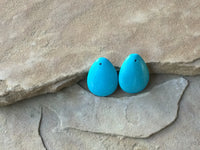 B2601. TWO (2) Turquoise Blue Howelite Bead/Pendant