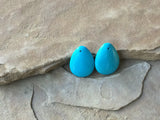 B2601. TWO (2) Turquoise Blue Howelite Bead/Pendant