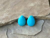 B2601. TWO (2) Turquoise Blue Howelite Bead/Pendant