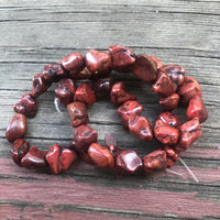 B2686  FULL Strand of Brown Magnesite Nugget Beads