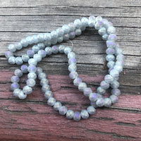 B2688   FULL Strand of Faceted Czech Glass Beads "Grey"