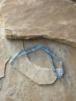 B2894  FULL Strand of Square Glass Beads “Lt Blue”