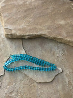 B2895  FULL Strand of Square Glass Beads “Teal Blue”