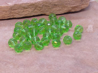 B2898  THIRTY (30) Faceted Glass Beads “Green”