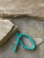 B2900  FULL Strand of Faceted Glass Rondelle Beads “Teal”