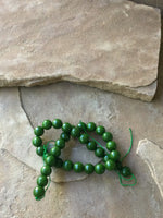 B2914  FULL Strand of Faceted Glass Beads “Hunter Green”