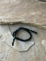 B2919   FULL Strand of Black Square Glass Beads