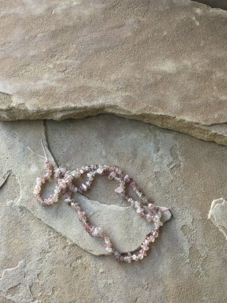 B2920   FULL 16” Long Strand of Strawberry Quartz Chip Beads