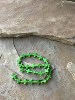 B2929  FULL Strand of Lime Green Howelite Cross Beads