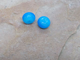 B3113  TWO (2) Artisan Handmade Lamp Work Glass Beads “Blues”