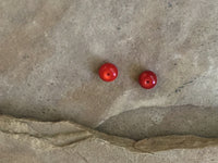 B3121  TWO (2) Artisan Handmade Lamp Work Glass Beads “Red”