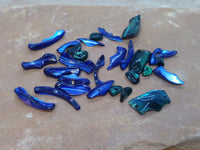 B3258  TWENTY SIX (26) Dyed MOP/Shell Beads “Teal/Blues”