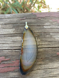 P1433  Druzy Sliced Agate Pendant “Browns”