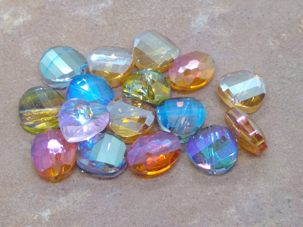 B3262  FIFTEEN (15) Glass Beads “Multi/AB Finish”