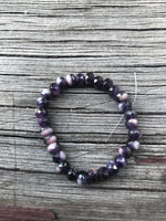 B3431  FULL Strand of Czech Glass Rondelle Beads “Purple”