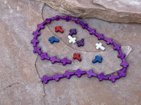 B3456  FULL Strand of Howlite Beads “Purple”