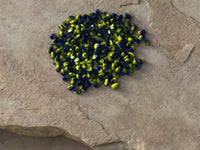 B3542  a “LOT” of Czech Glass Pinched Beads “Blue/Yellow”