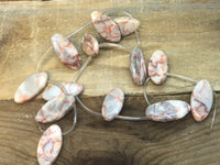 B3553  FULL Strand of Redline Jasper Gemstone Bead Drops