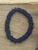 B3586  FULL Strand of Czech Glass Flower Bead Spacers “Cobalt Blue”