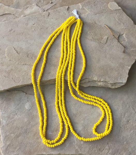 B3646  FULL Strand Of of Czech Glass Seed Beads “Yellow”