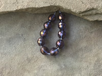 B3652  FULL Strand of Faceted Czech Glass Beads “Purple/AB Finish”