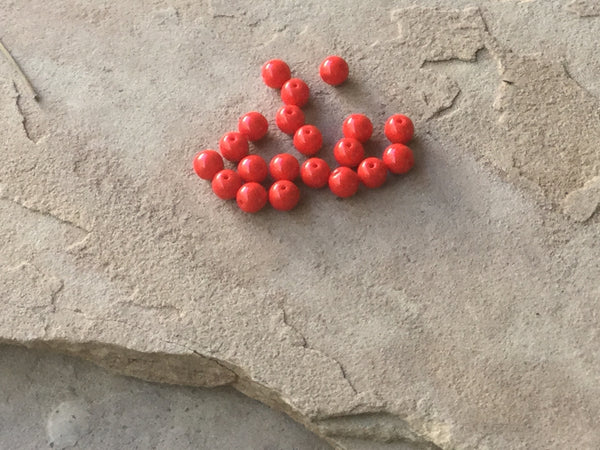 B3654  TWENTY (20) Czech Glass Beads “Red”