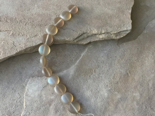 B3711  FULL Strand of Cultured Sea Glass Beads “Natural/Opaque”