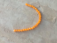 B3712  FULL Strand of Faceted Czech Glass Beads “Orange”