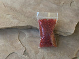 B3843  3x3 baggy FILLED with Czech Glass Seed Beads “Red”