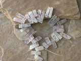 B3956  FULL Strand Of Rose Quartz Bead Drops