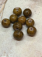 B0731 EIGHT (8) “Crazing” Finish Ceramic Beads