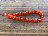 B4175  ONE (1) FULL Strand of Czech Glass Beads “Orange/AB Finish”