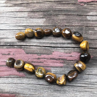 B3994   FULL Strand of Tigers Eye Teardrop Nugget Beads