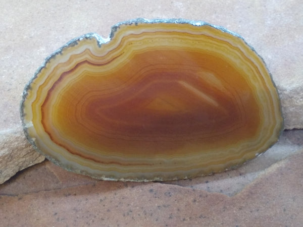 CAB0439   Agate Sliced Druzy Cabochon