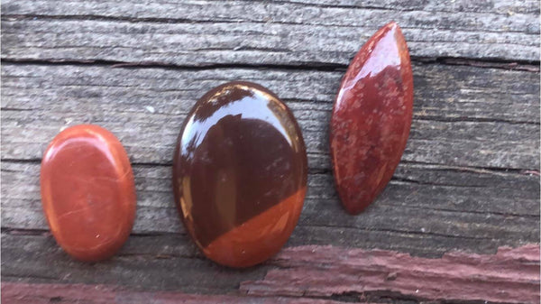 CAB0320 Set of THREE (3) Red Jasper Cabochons